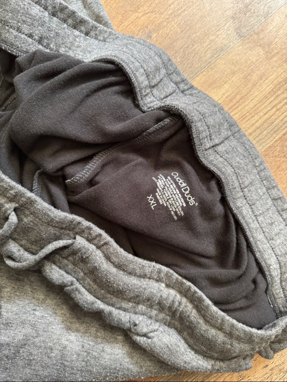 Cuddl Duds Women’s Cozy Heathered Gray Sweatpants with Drawstring Size XXL - Picture 2 of 3